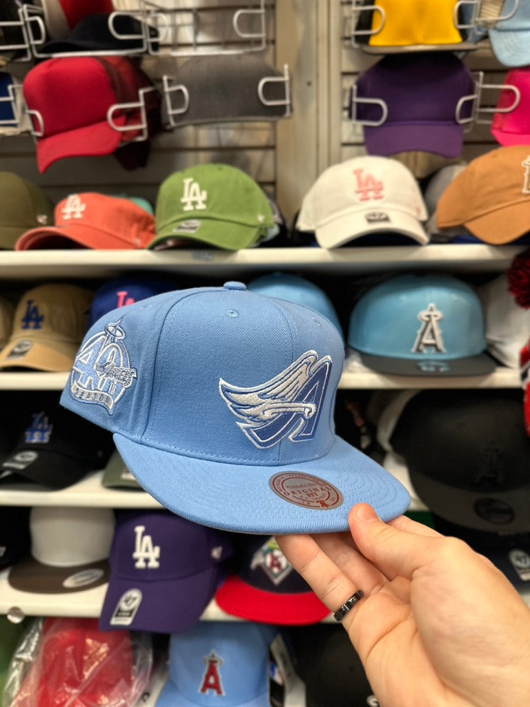 LA Angels MLB 40th Anniversary | Mitchell & Ness Original Fit Adjustable Snapback | Light Blue