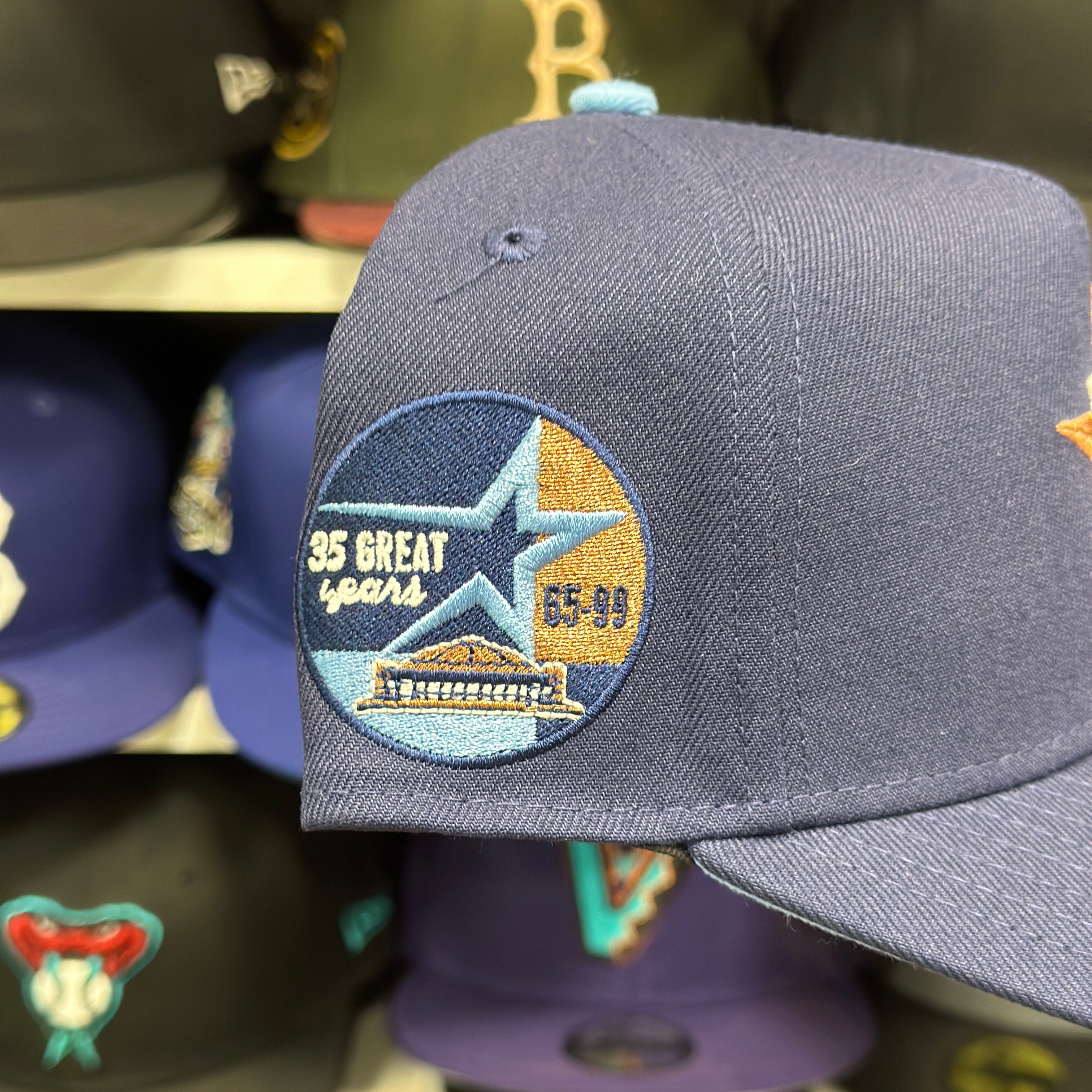 New Era Houston Astros '1965 - 1999 Patch' A-Frame Navy 9FORTY Snapback - Product Image