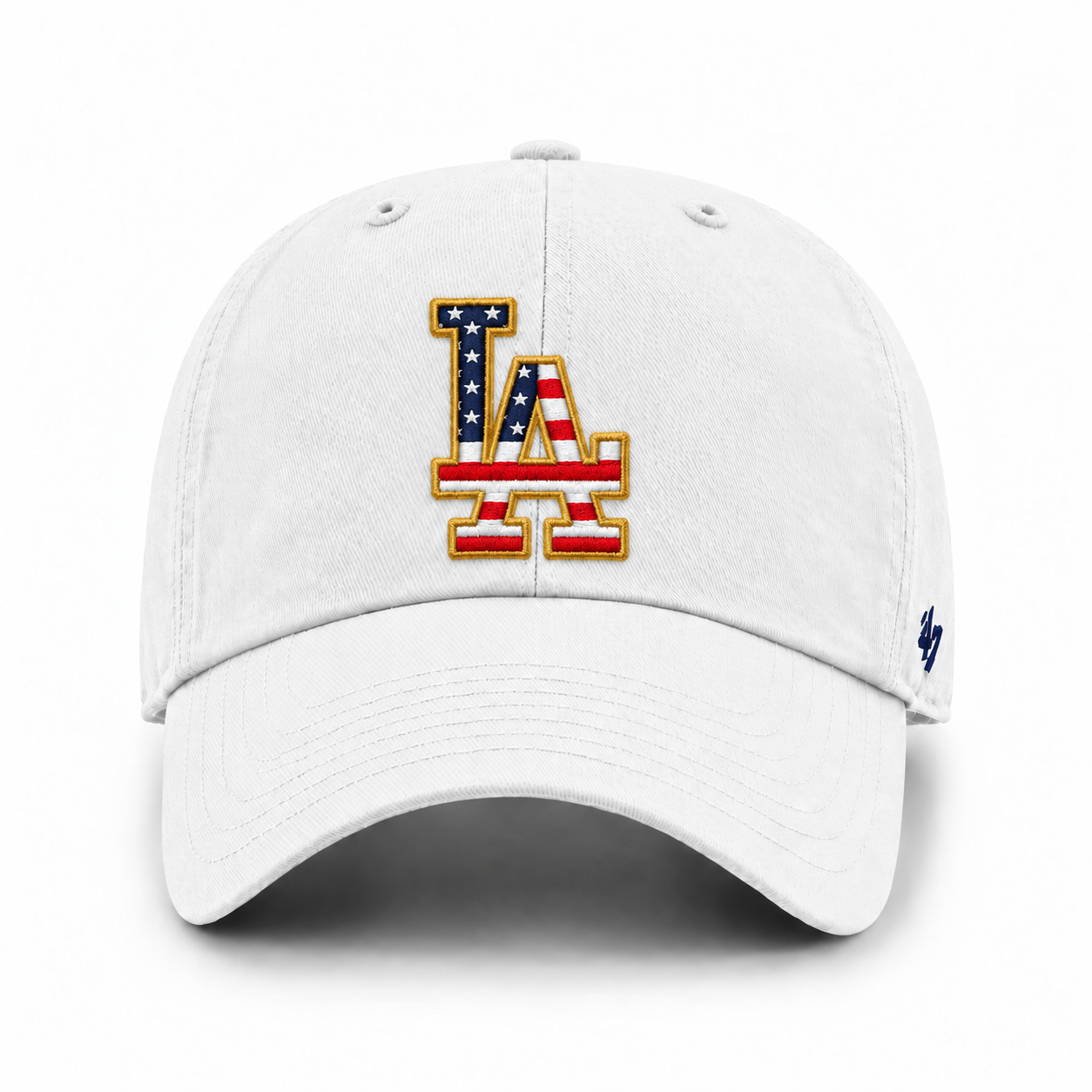 Los Angeles Dodgers 'USA Homeland Edition' '47 Brand Clean Up Adjustable Dad Cap - White