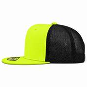 Pit Bull Cambridge PB108 Blank 5-Panel Mesh Trucker Adjustable Snapback Hat - Highlighter/Black