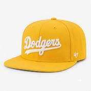 Los Angeles Dodgers Script '47 Brand Captain Adjustable Snapback - Yellow - Product Image