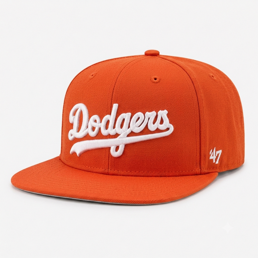 Los Angeles Dodgers Script '47 Brand Captain Adjustable Snapback - Orange - Product Image
