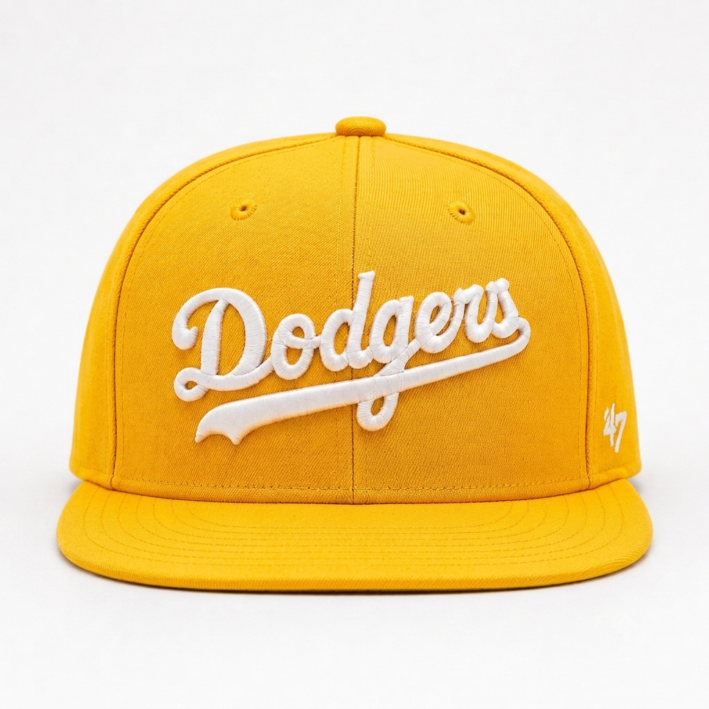 Los Angeles Dodgers Script '47 Brand Captain Adjustable Snapback - Yellow - Product Image