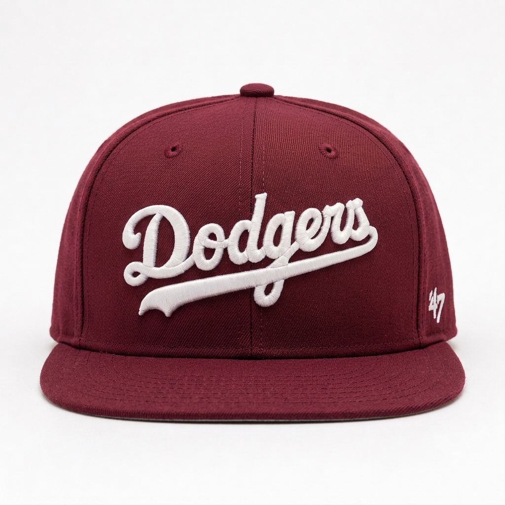 Los Angeles Dodgers Script '47 Brand Captain Adjustable Snapback - Burgundy - Product Image