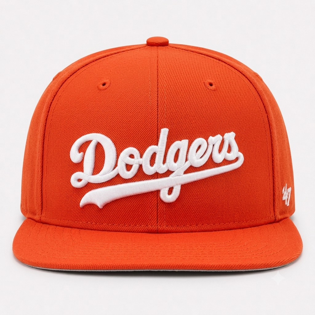 Los Angeles Dodgers Script '47 Brand Captain Adjustable Snapback - Orange - Product Image