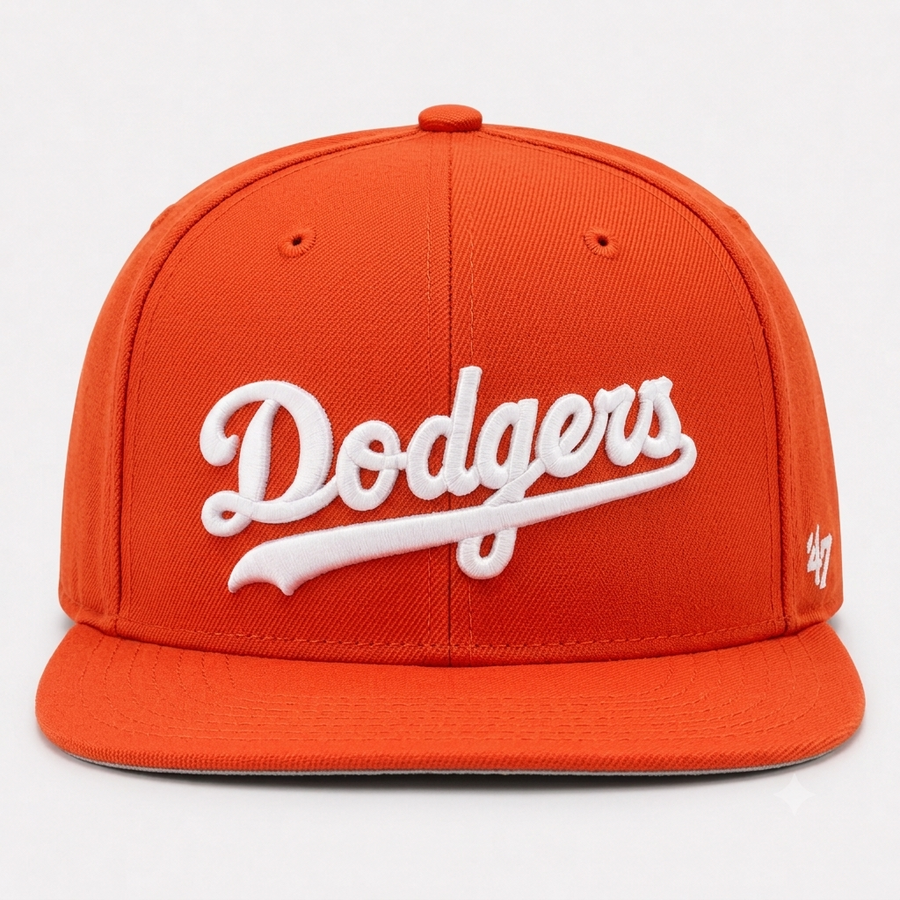 Los Angeles Dodgers Script '47 Brand Captain Adjustable Snapback - Orange - Product Image