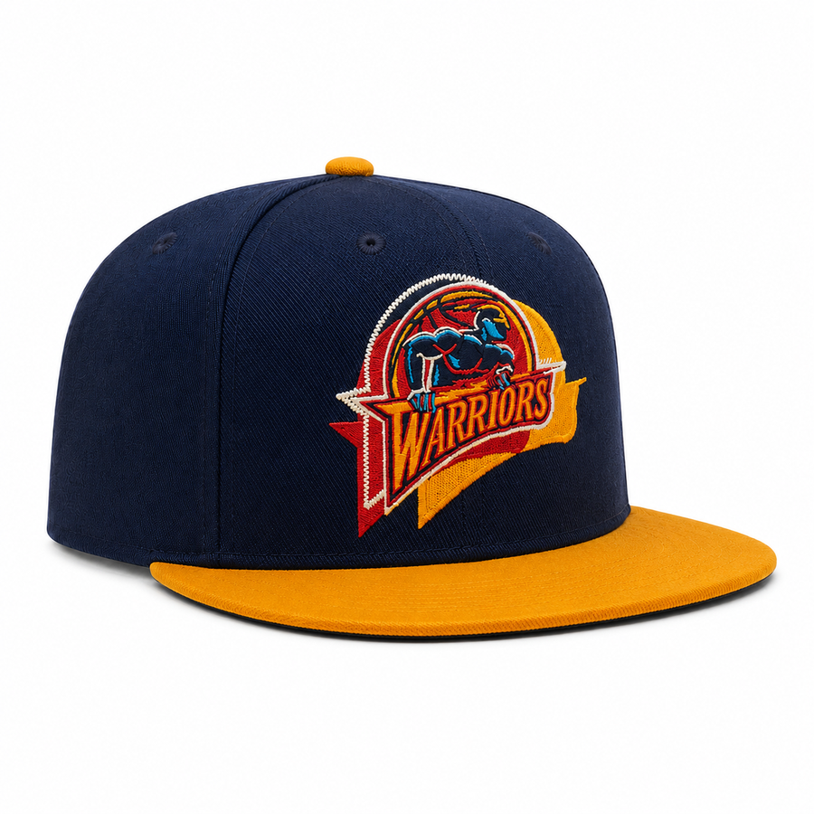 Golden State Warriors 'Retro Logo' Blue/Yellow Mitchell & Ness Snapback - Product Image
