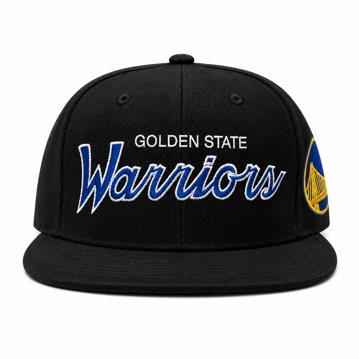 Golden State Warriors 'Script Logo' Black Mitchell & Ness Snapback - Product Image
