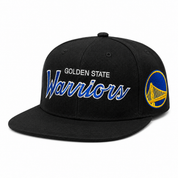 Golden State Warriors 'Script Logo' Black Mitchell & Ness Snapback - Product Image