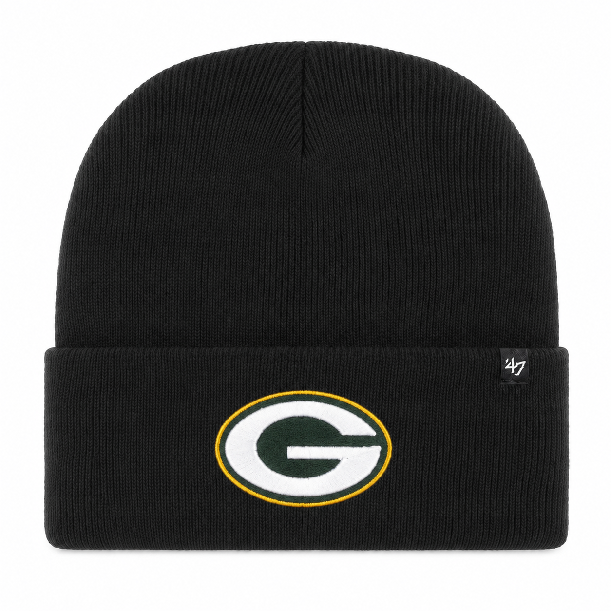 Green Bay Packers '47 Brand Cuff Knit Beanie - Black - Product Image