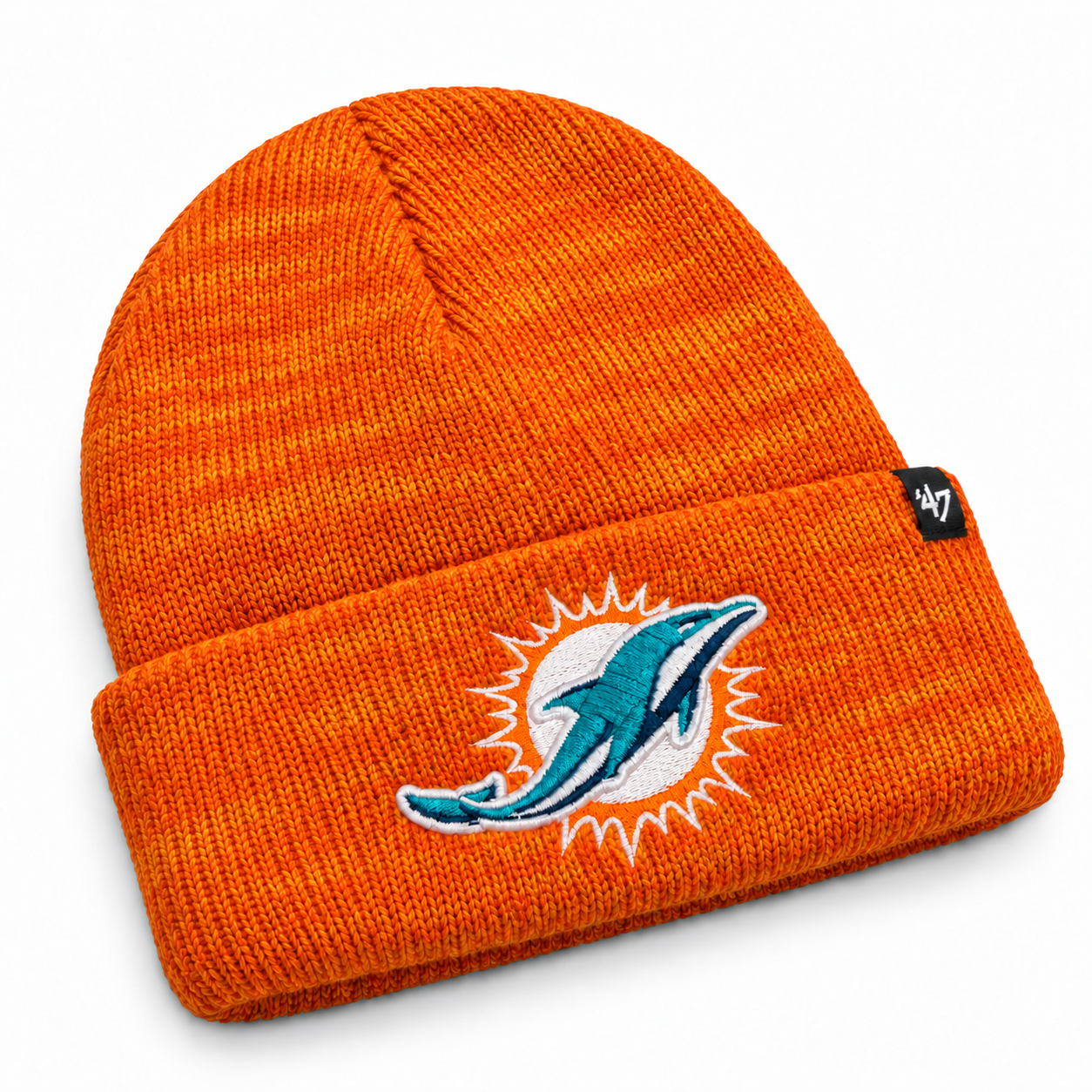 Miami Dolphins '47 Brand Brain Freeze Cuff Knit Beanie - Orange - Product Image
