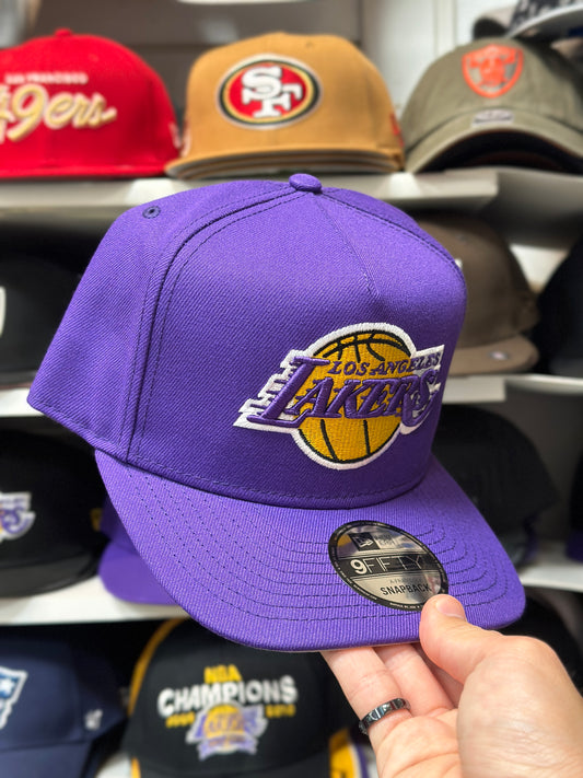 LA Lakers NBA A-Frame Cap | New Era 9FIFTY Adjustable Snapback | Purple