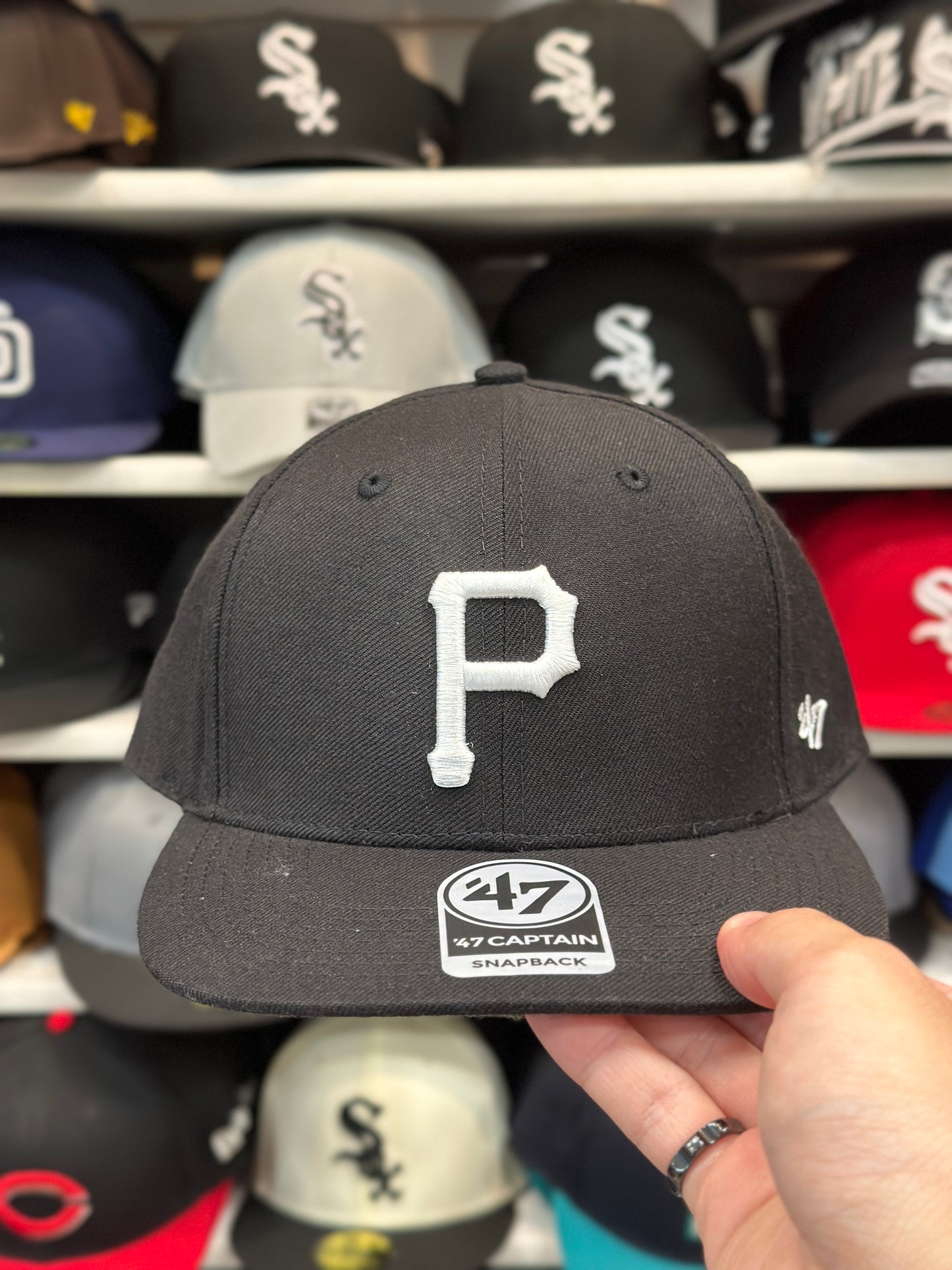 Pittsburgh Pirates NFL Snapback | '47 Brand Captain Adjustable Snap | White Logo