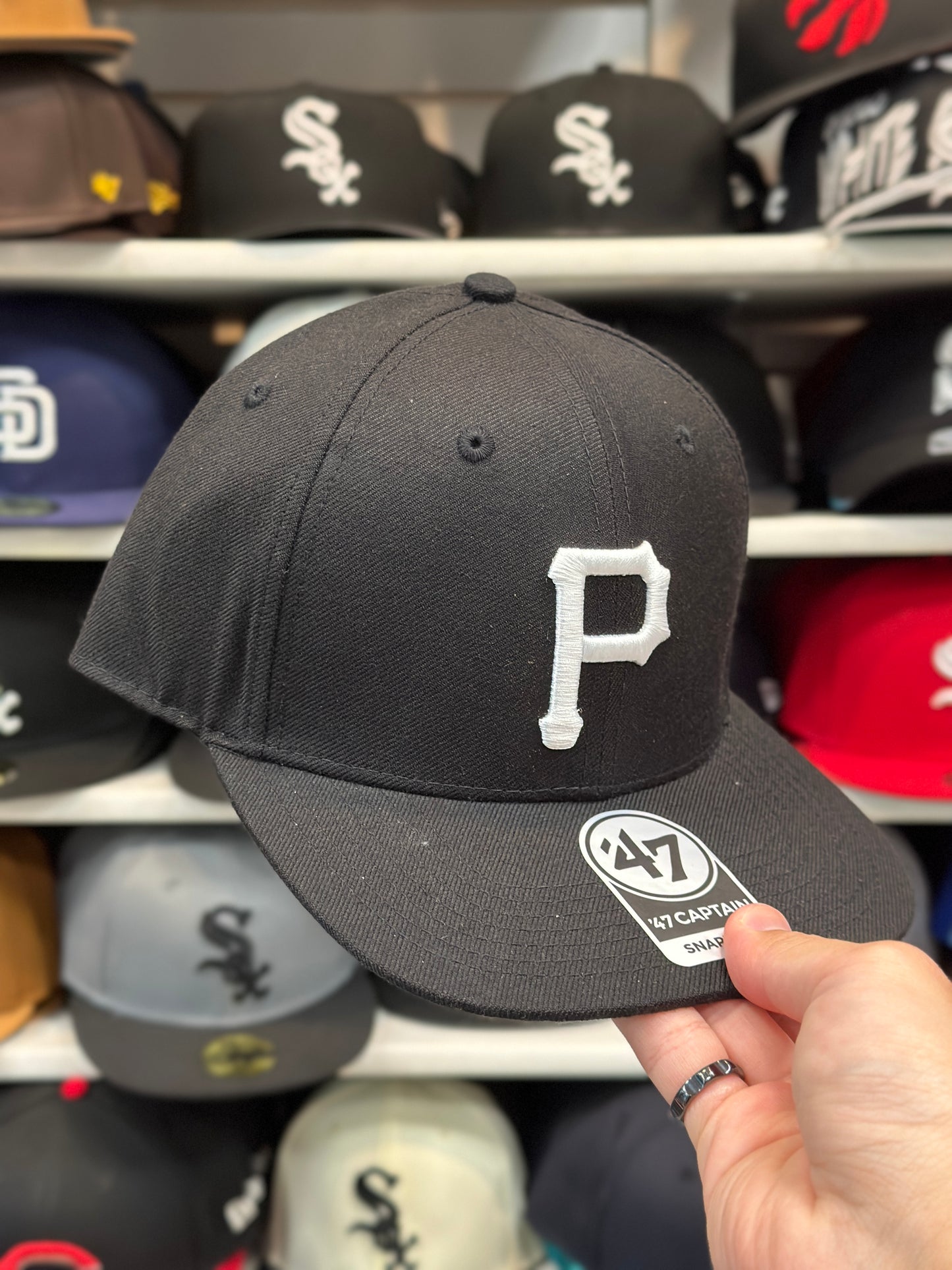 Pittsburgh Pirates NFL Snapback | '47 Brand Captain Adjustable Snap | White Logo