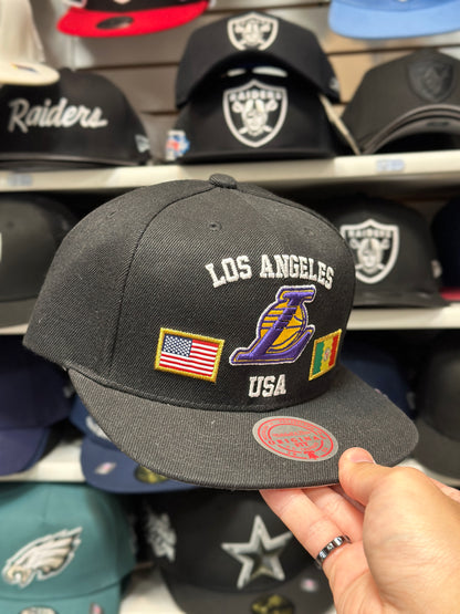 LA Lakers NBA Snapback | Mitchell & Ness Original Fit Adjustable Hat | Black