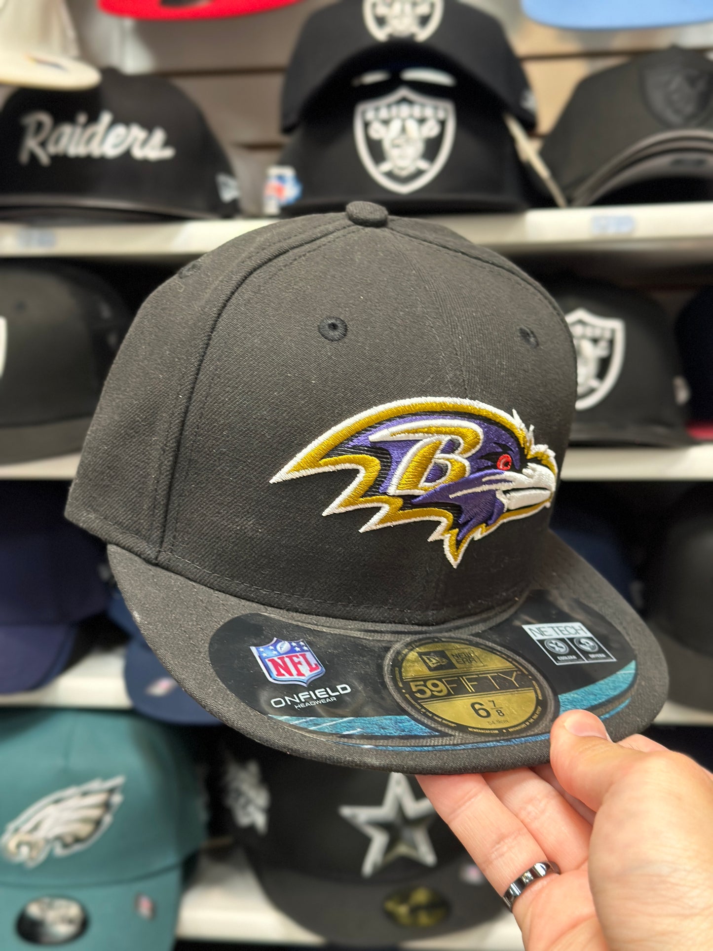 Baltimore Ravens NFL Vintage Fitted Hat | New Era 59FIFTY Sized Cap | Size 6 7/8