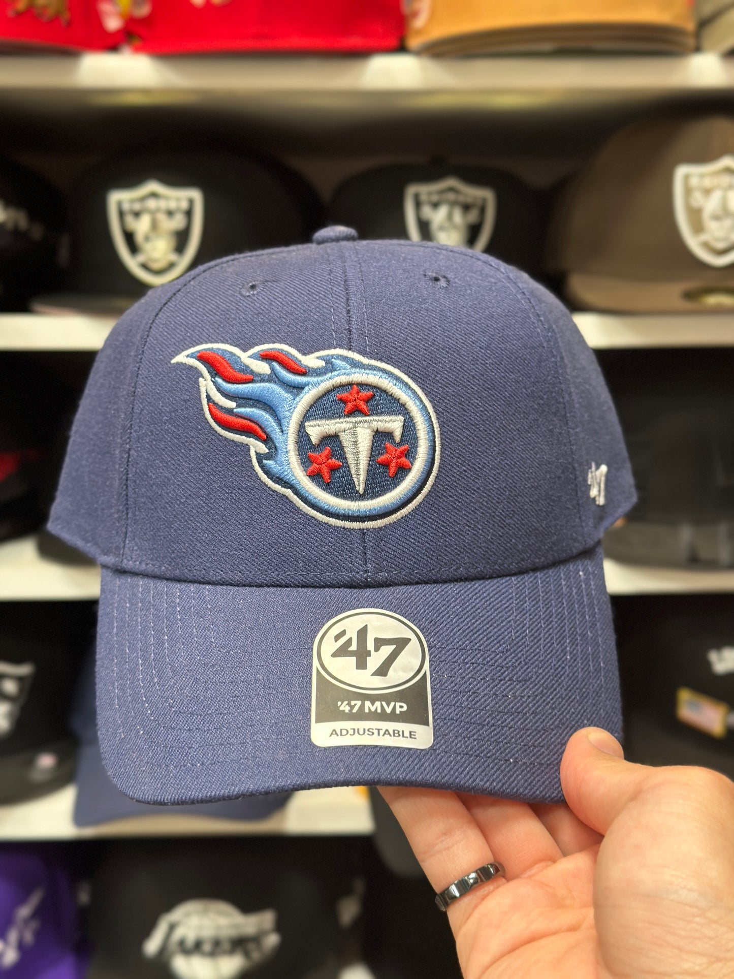 Tennessee Titans NFL Ball Cap | '47 Brand MVP Adjustable Curve Cap | Navy