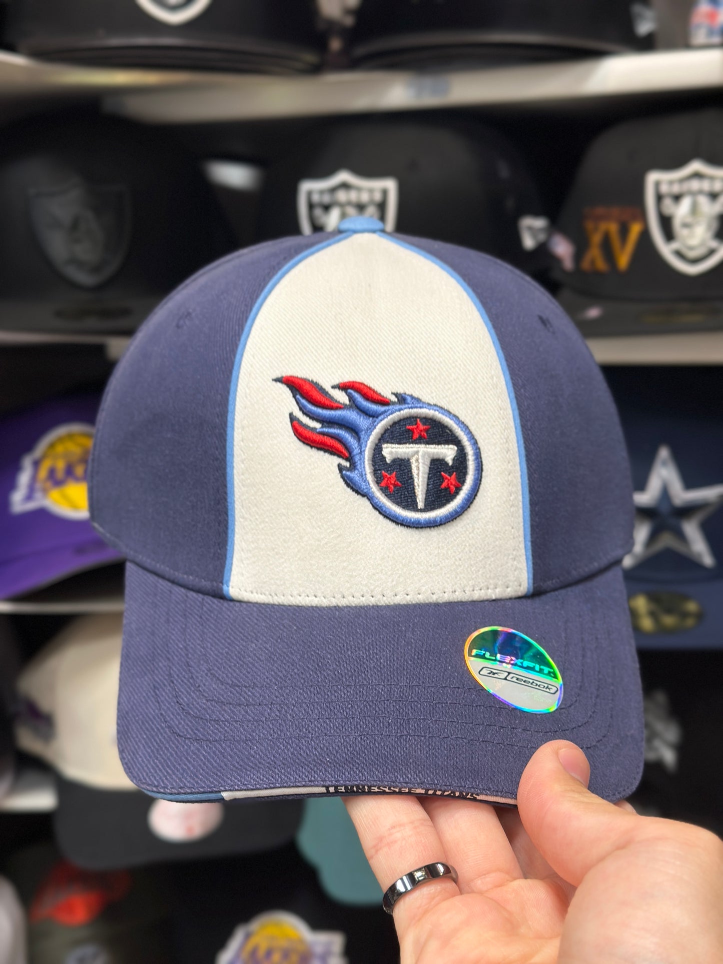 Tennessee Titans NFL Fitted Cap | Vintage Reebok Flexfit | Blue/White