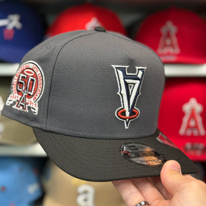 New Era Los Angeles Angels Upside Down Logo '50th Anniversary' A-Frame Gray/Black 9FIFTY Snapback | Glow in the Dark