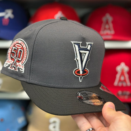 New Era Los Angeles Angels Upside Down Logo '50th Anniversary' A-Frame Gray/Black 9FIFTY Snapback | Glow in the Dark