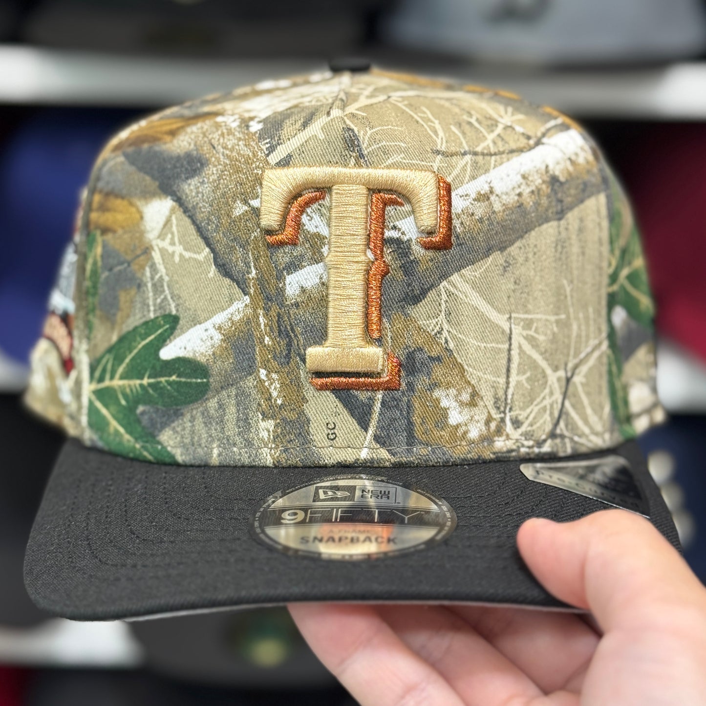 New Era Texas Rangers '1994 2019 Final Season' A-Frame Real Tree Camouflage 9FIFTY Snapback