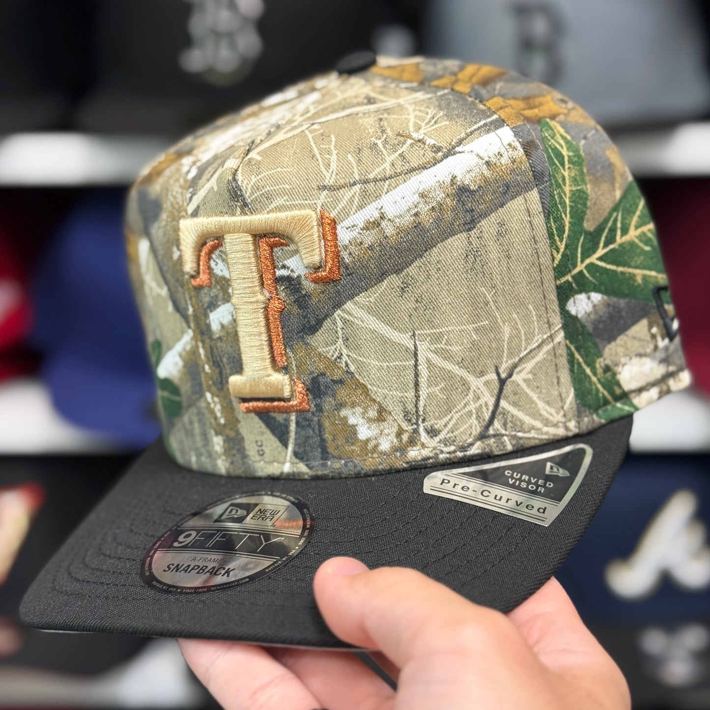 New Era Texas Rangers '1994 2019 Final Season' A-Frame Real Tree Camouflage 9FIFTY Snapback