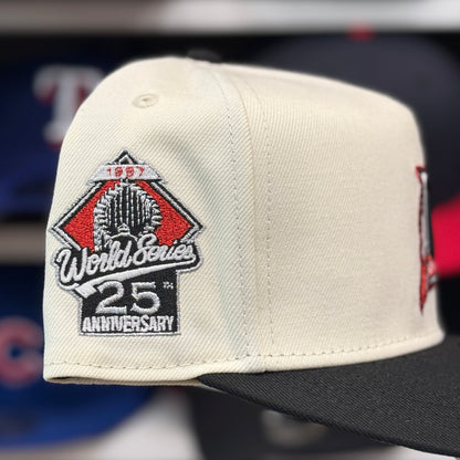 New Era Florida Marlins 'World Series 25th Anniversary' A-Frame Creme/Black Red Chrome 9FIFTY Snapback | Glow in the Dark