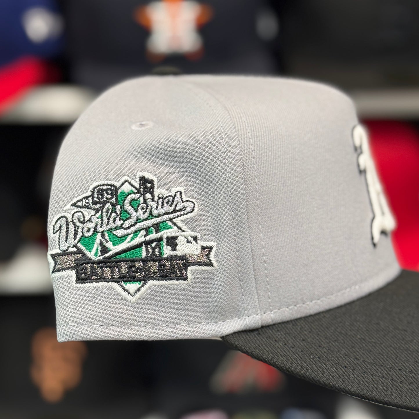 New Era Oakland Athletics '1998 World Series' A-Frame Silver/Black 9FORTY Snapback | Glow in the Dark