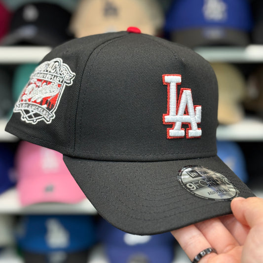 New Era Los Angeles Dodgers '40th Anniversary' A-Frame Black/Red Chrome 9FORTY Snapback | Glow in the Dark