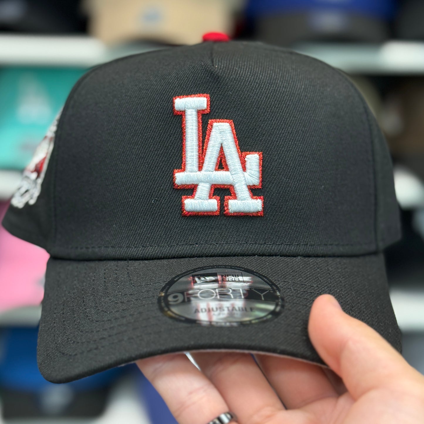 New Era Los Angeles Dodgers '40th Anniversary' A-Frame Black/Red Chrome 9FORTY Snapback | Glow in the Dark