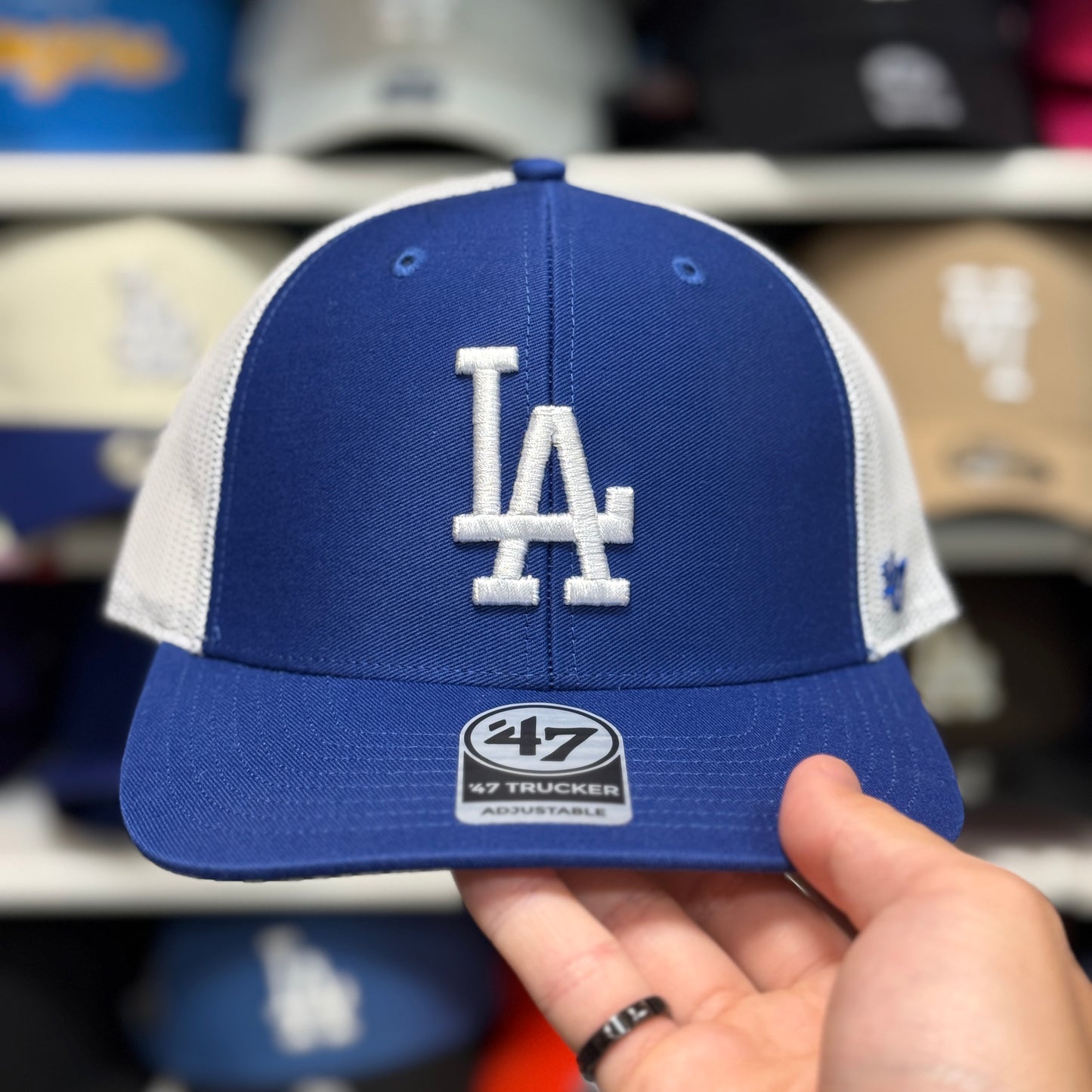 LA Dodgers Trucker Snapback '47 Brand Blue/White