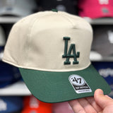 Los Angeles Dodgers Creme/Green A-Frame '47 Brand Snapback