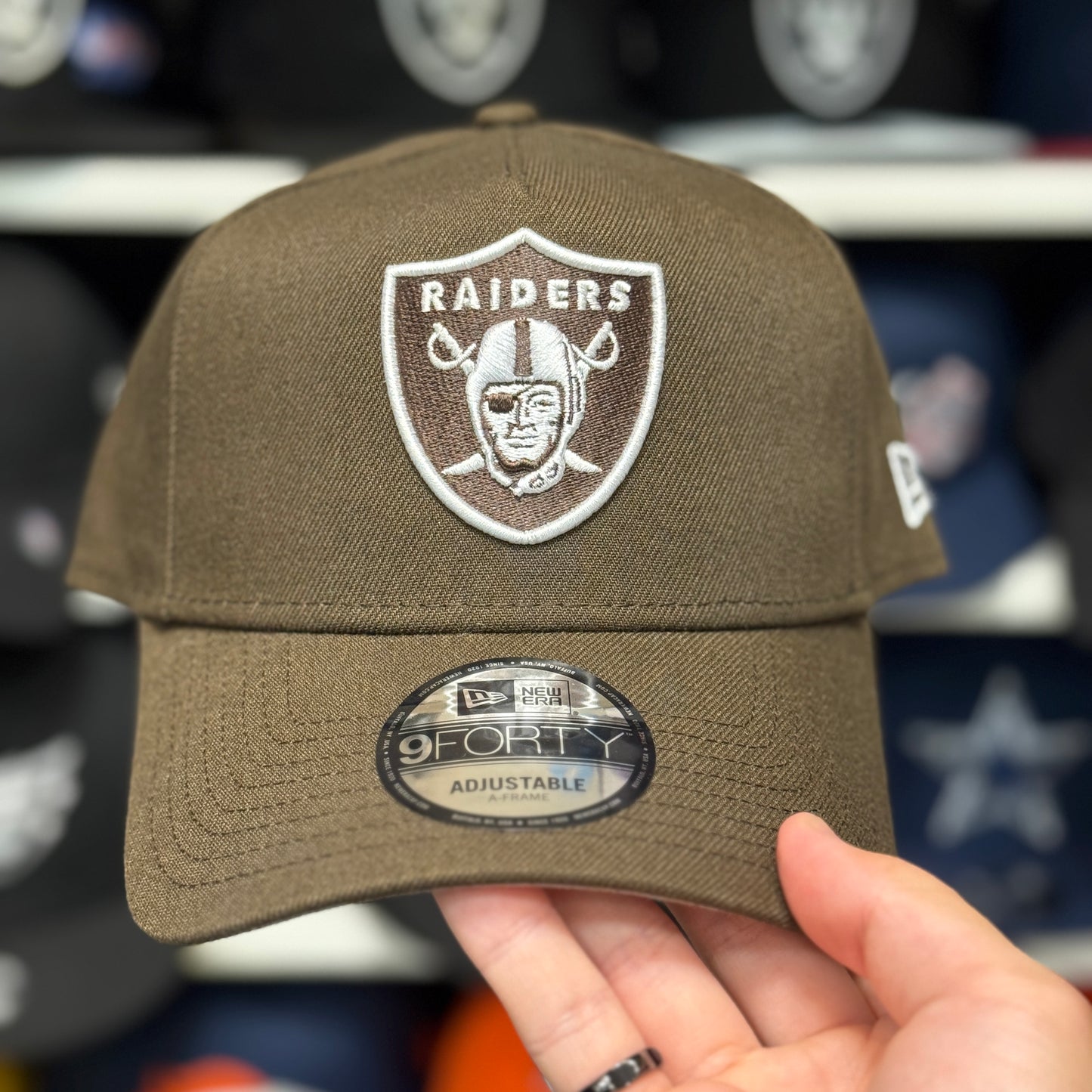 New Era Las Vegas Raiders A-Frame 9FORTY Snapback Brown