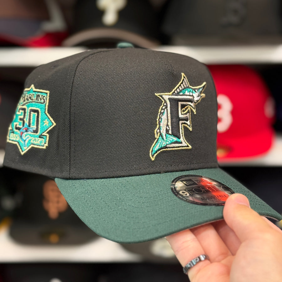 New Era Florida Marlins '30th Anniversary' A-Frame Black/Green 9FORTY Snapback - Product Image