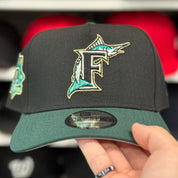 New Era Florida Marlins '30th Anniversary' A-Frame Black/Green 9FORTY Snapback - Product Image