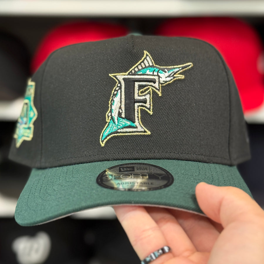 New Era Florida Marlins '30th Anniversary' A-Frame Black/Green 9FORTY Snapback - Product Image