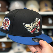 New Era Los Angeles Angels '50th Anniversary' Black/Blue 9FIFTY Snapback - Product Image