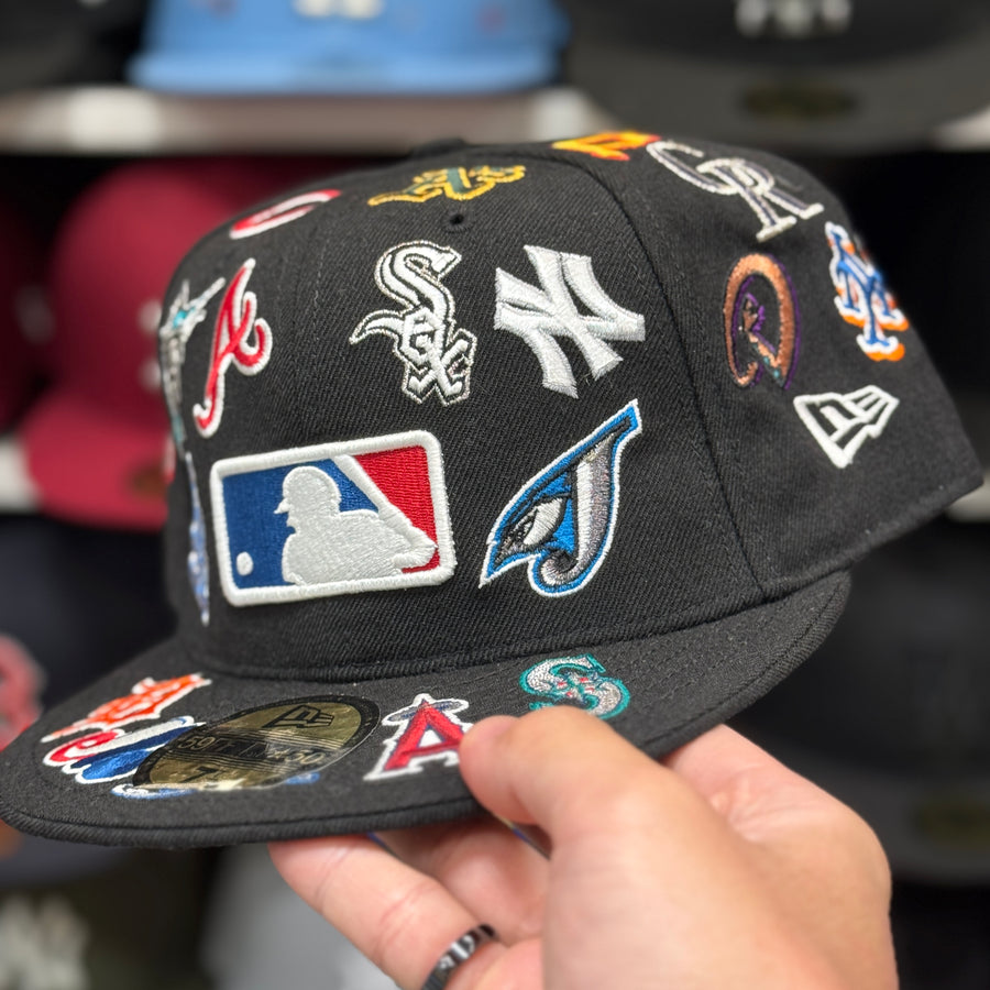 New Era MLB 'All Over' Black 59FIFTY Fitted Hat - Product Image