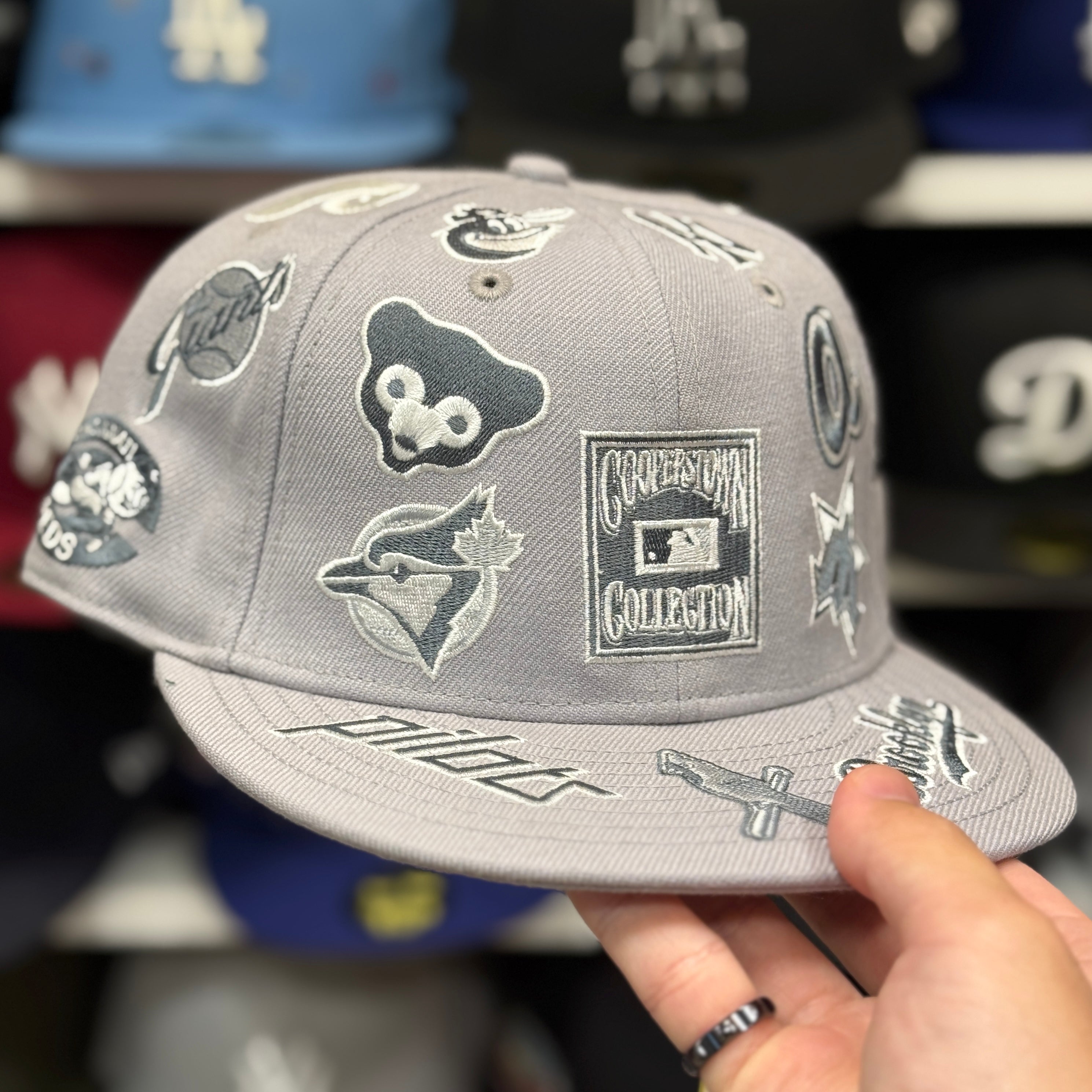 New Era MLB Cooperstown Collection 'All Over' Grey 59FIFTY Fitted Hat