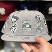 New Era MLB Cooperstown Collection 'All Over' Grey 59FIFTY Fitted Hat - Product Image
