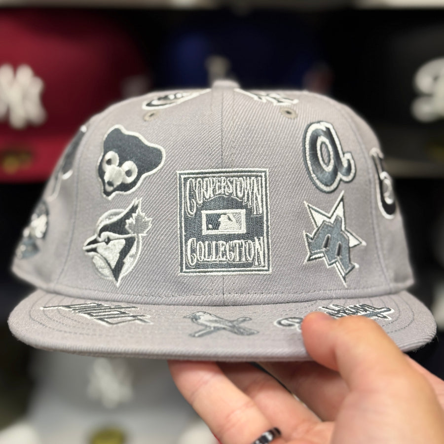 New Era MLB Cooperstown Collection 'All Over' Grey 59FIFTY Fitted Hat - Product Image