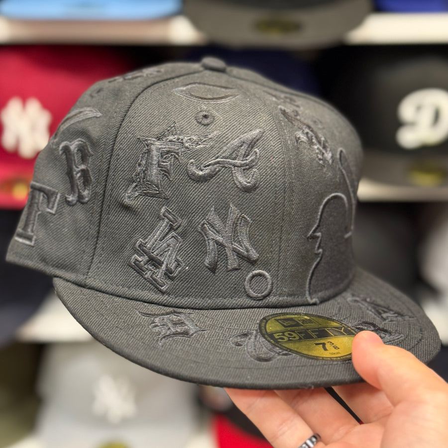 New Era MLB 'All Over Batterman' All Black 59FIFTY Fitted Hat - Product Image