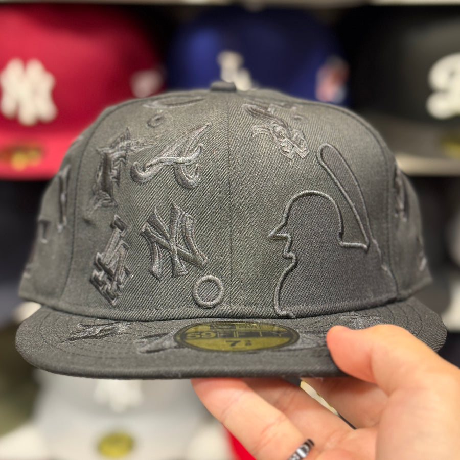New Era MLB 'All Over Batterman' All Black 59FIFTY Fitted Hat - Product Image