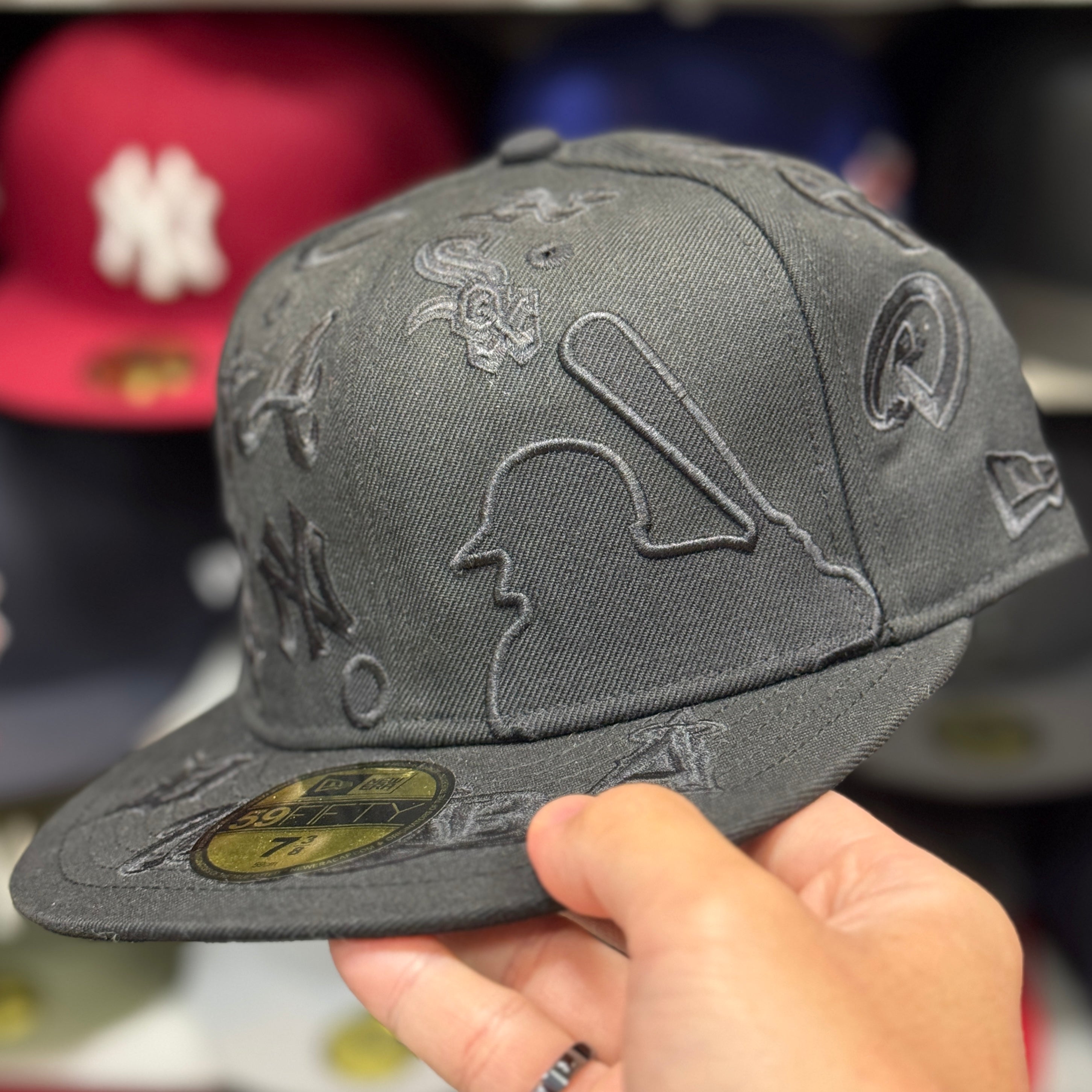 New Era MLB 'All Over Batterman' All Black 59FIFTY Fitted Hat - Product Image