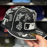 New Era MLB 'All Over' Black 59FIFTY Fitted Hat