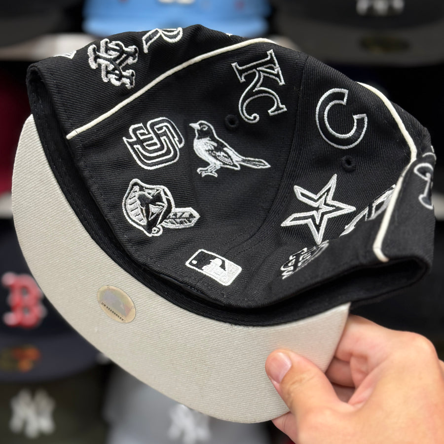 New Era MLB 'All Over' Black 59FIFTY Fitted Hat - Product Image