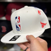 NBA 'All Over' White Adidas Fitted Hat - Product Image