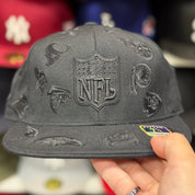 NFL 'All Over' All Black Reebok Fitted Hat - Product Image