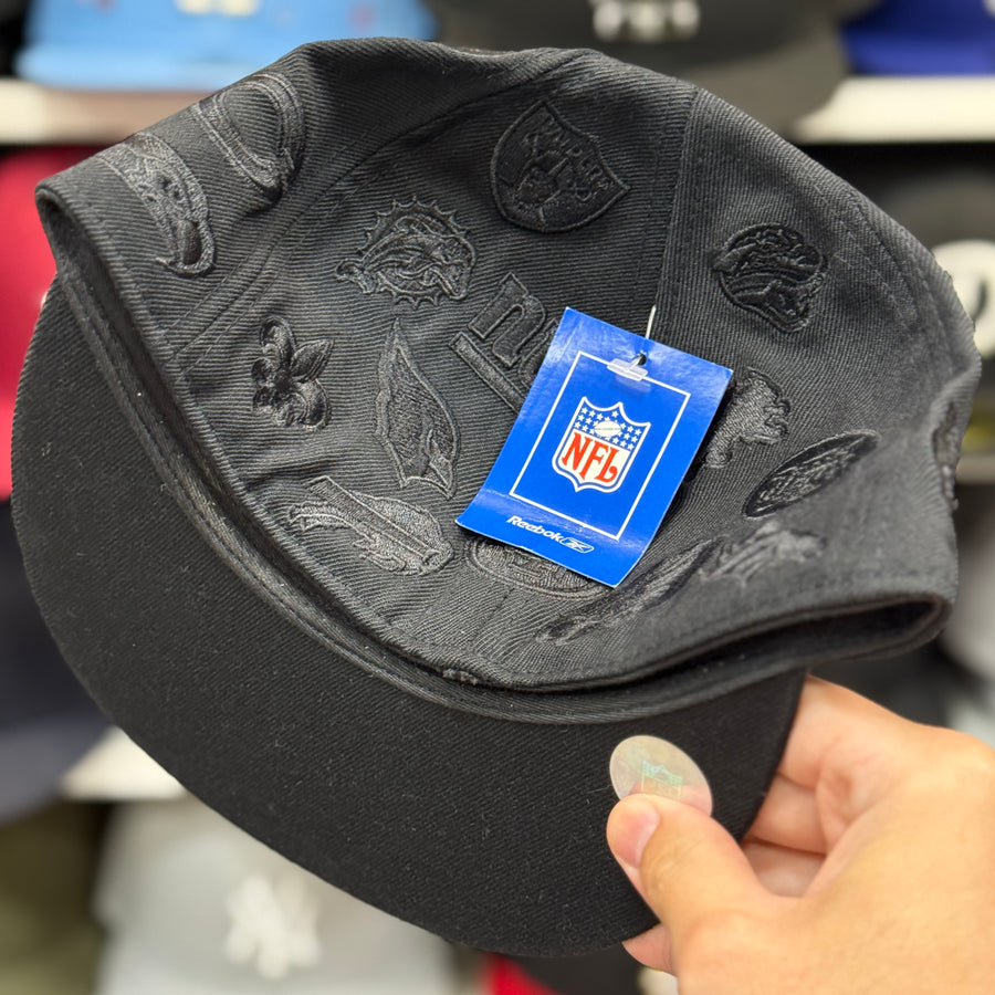 NFL 'All Over' All Black Reebok Fitted Hat - Product Image