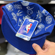 NBA 'All Over' Royal Blue Reebok Fitted Hat - Product Image